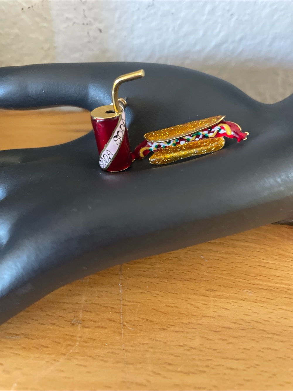 VTG Lunch At The Ritz Hot Dog & Soda Post Earrings Gently Used